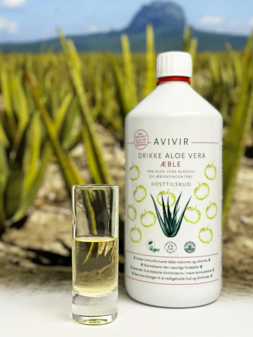 Aloe Vera Drikkeklar Æble