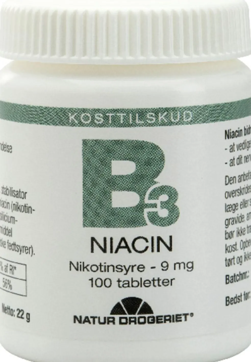B3 Niacin Nikotinsyre 9mg