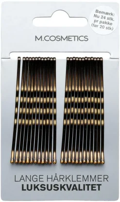 Brune Lange Hårklemmer Lux 24 stk