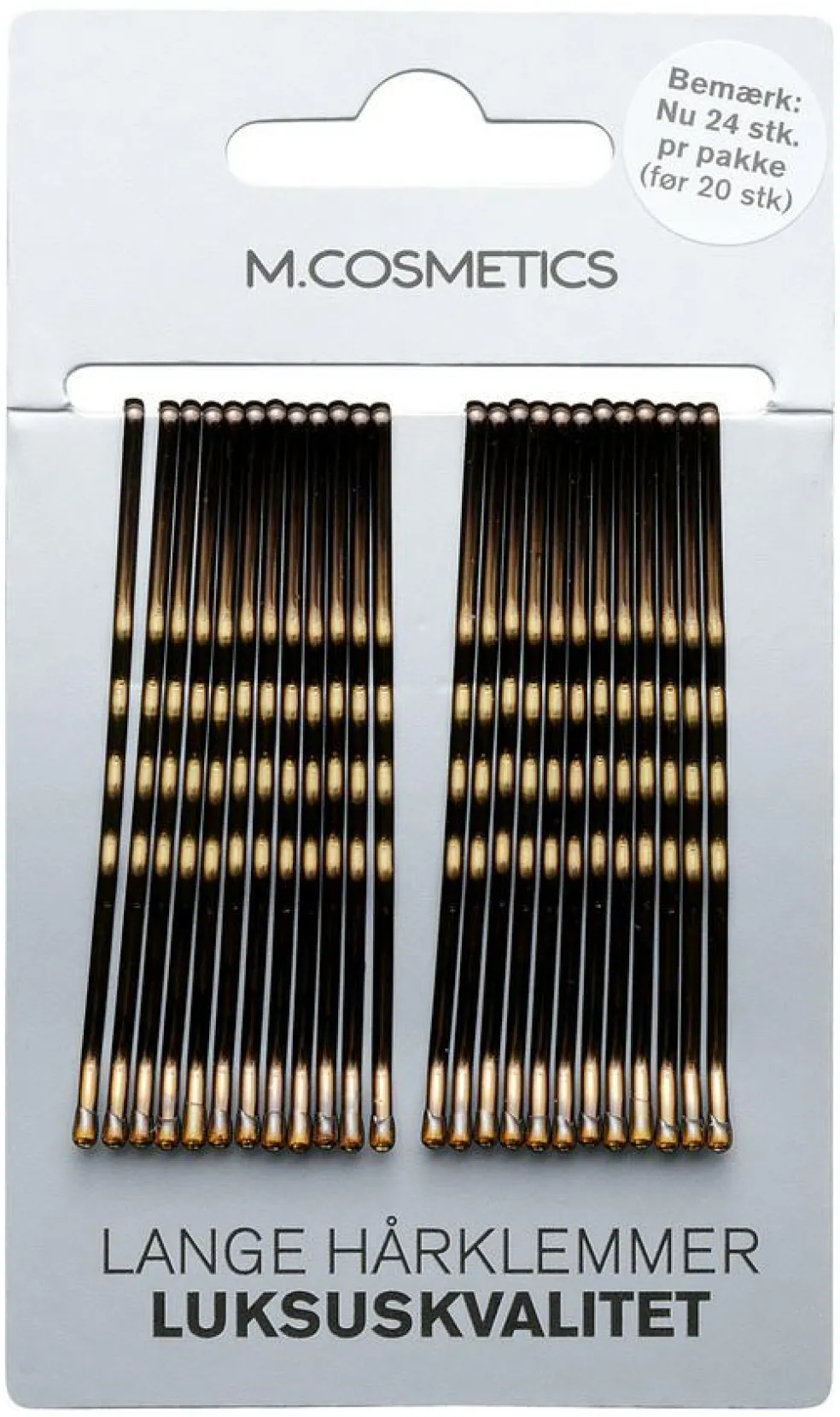 Brune Lange Hårklemmer Lux 24 stk