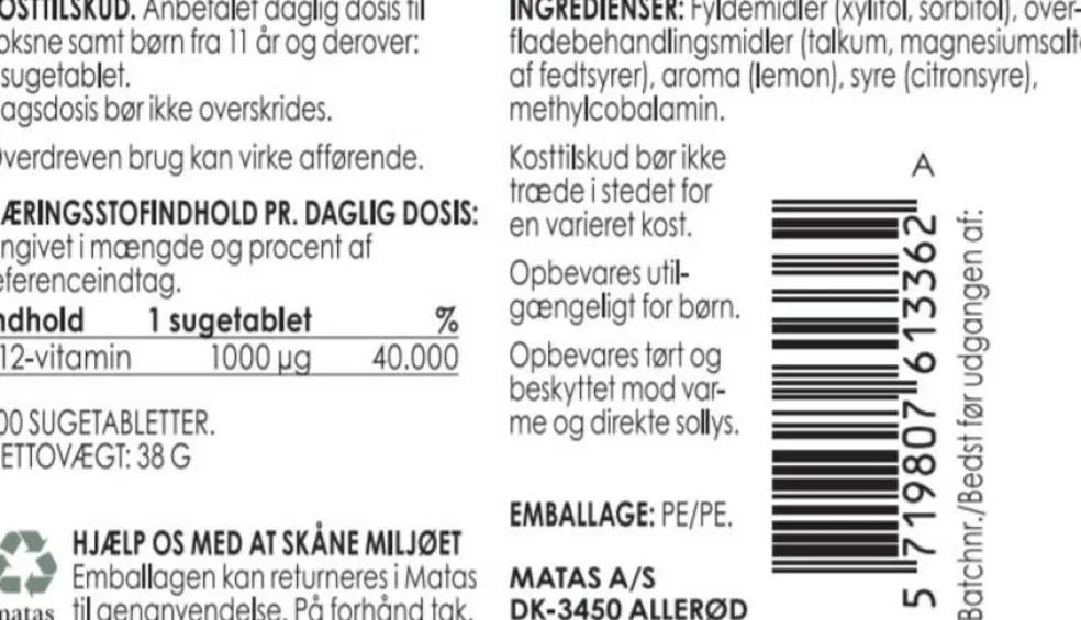 B12-Vitamin Med Citrussmag