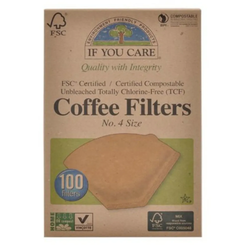 Coffee filters no. 4, ubleget