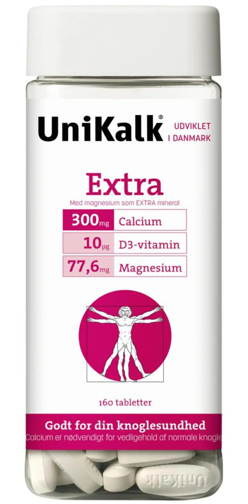 Extra - Kalk 300 mg, Magnesium 77,6 µg og D-vitamin 10 µg