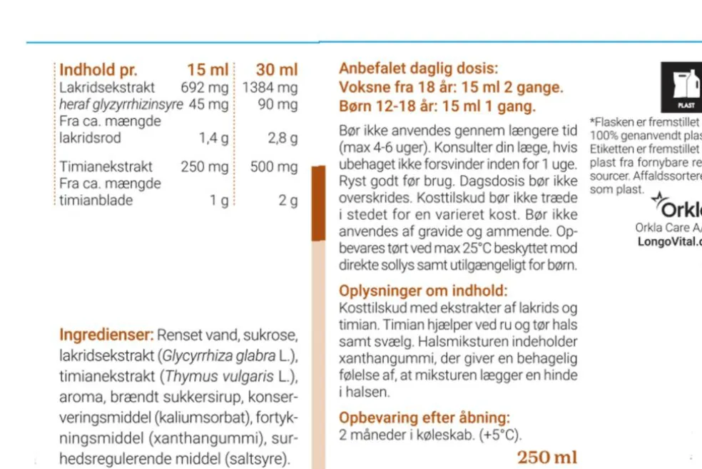 Halsmikstur med Lakrids og Timian