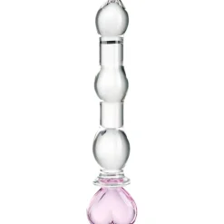 Heart Beaded Glas Dildo