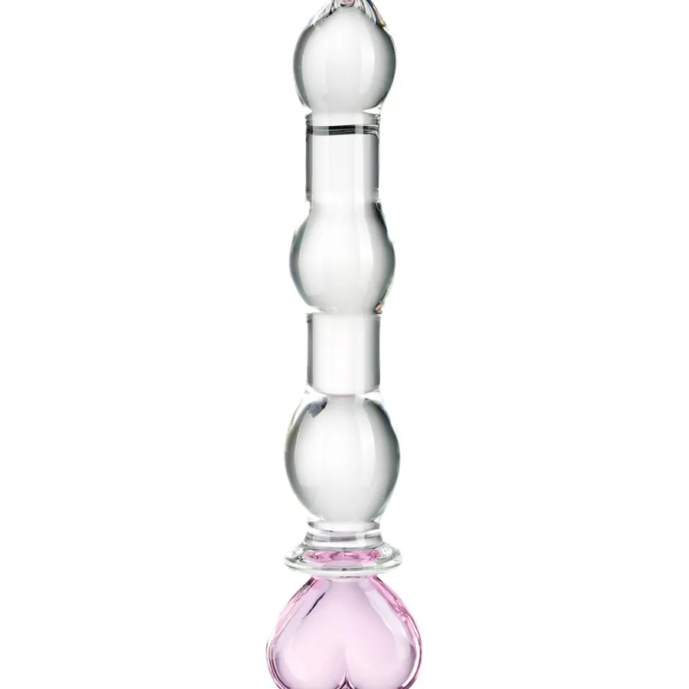 Heart Beaded Glas Dildo