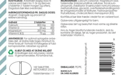 Kalk 400 mg + Magnesium 100 mg + D-vitamin 10 µg + K-vitamin 37,5 µg