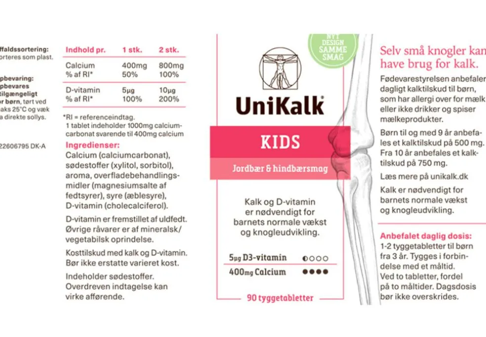 Kids - Kalk 400 mg og D-vitamin 5 µg