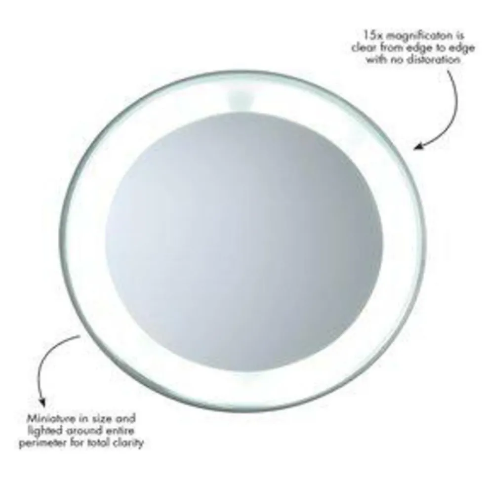 Lighted 15x Magnifying Mirror