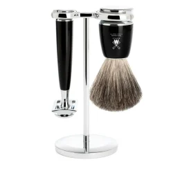 Mühle Barbersæt med DE-Skraber, holder, kost SORT