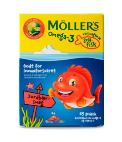 Omega-3 gelé-fisk med jordbærsmag