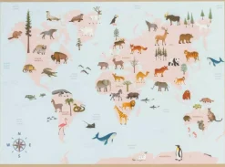 Puslespil 'World Map Animal'