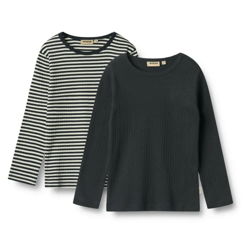 Rib T-Shirt Long Sleeve Stig 2-pak