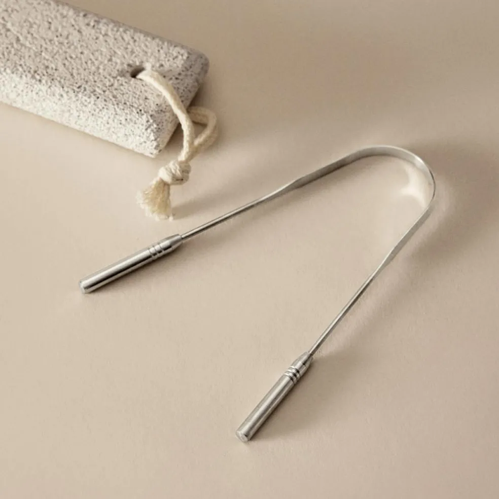 Tongue scraper, stainless steel