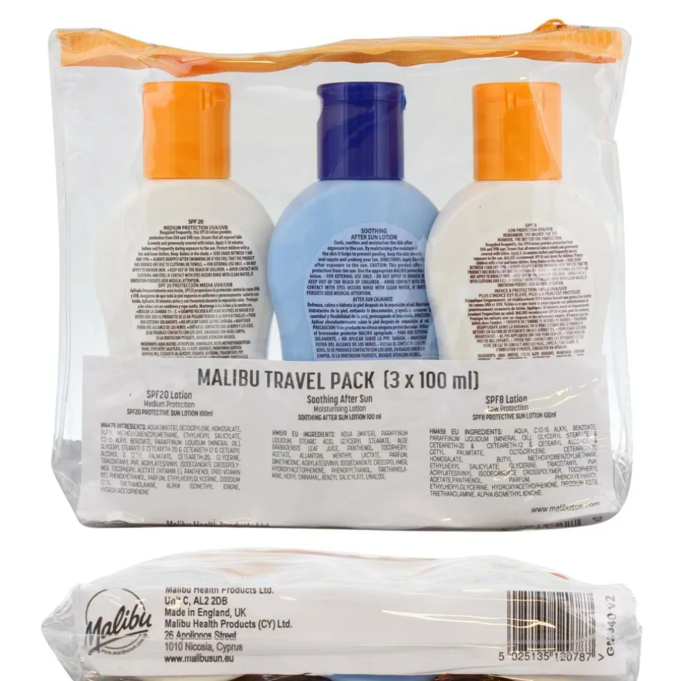 Travel Essentials, Sun Lotion and Soothing Aloe Vera Aftersun Lotion, Low t
